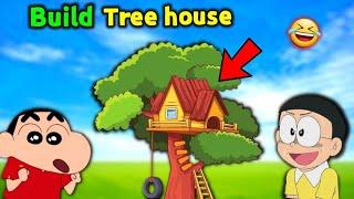 Shinchan And Nobita Building Tree House  ||  Funny Game Roblox