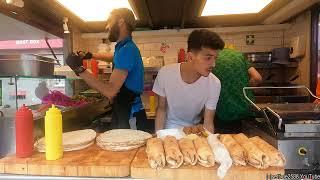 The  Busiest and Fastest Falafel Wrap Stall in London. "All That Falafel" in London Bridge