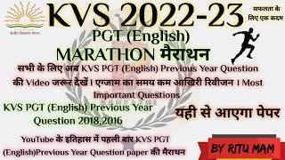 KVS PGT English Previous Year Question paper 2018,2016 MahaMarathon last revision By Ritu Mam