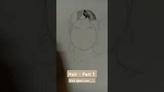 Hair portion in Portrait.. @Art.hobbystudio  #portraitdrawing #pencilsketch