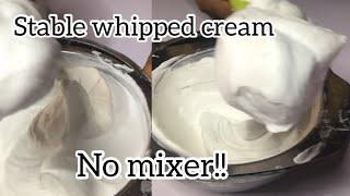 How to make stable whipped cream without Mixer! || Manual method|| #baking #viral #viralvideo