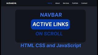 How to Create an Active Nav Link on Scroll using HTML CSS and Javascript | Active Menu Class