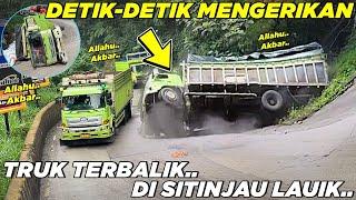 TEREKAM SANGAT JELAS !!! Detik-Detik Truk Terbalik di Tanjakan Sitinjau Lauik Hari Ini