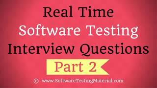 Real Time Manual Testing Interview Questions