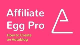 Affiliate Egg Pro - How to Create an Autoblog in WordPress