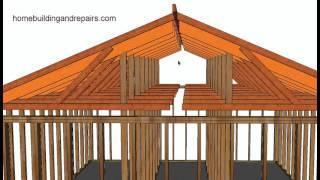 How To Convert Existing Truss Roof Flat Ceiling To Vaulted Ceiling Using Rafters, Post and Beam