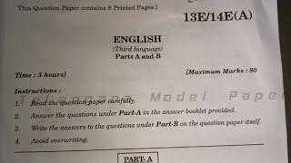 TS - SSC English 10 Class Board Exam Final Question Paper March 2024 || English 10 Class Paper