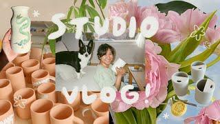 artist vlog  chatty glazing week, student work & firing my spring ceramics