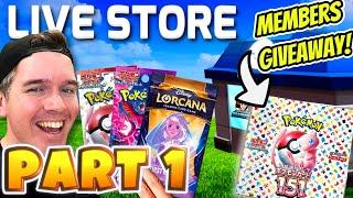 [LIVE]  Ripping Pokemon, Lorcana & More! | Live TCG Store | Giveaways! [PART 1]