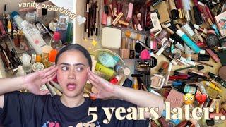 *MAJOR MAKEUP DECLUTTER* & REORGANIZING! this was brutal.. ️‍🩹 70% is gone (i got rid of SO much)
