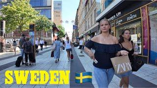 SWEDEN 4K Walking Tour  | A Beautiful Summer Day in Stockholm