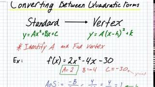A1 - Converting Standard Form to Vertex Form