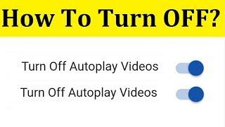 How To Turn off/Disable Autoplay Videos On Facebook || Android Mobile