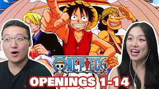 ONE PIECE OPENINGS 1-14 REACTION AFTER PRE-TIME SKIP ARCS!!! :D