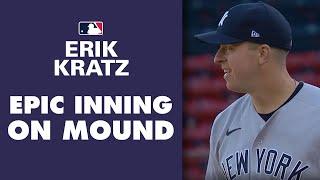 Yankees' catcher Erik Kratz's EPIC inning on the mound vs. Red Sox (Busts out crazy knuckleball!)