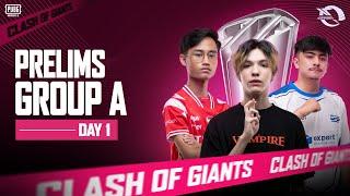 [ID] PUBG MOBILE RUTHLESS CLASH OF GIANTS SEASON 4| PRELIMS GROUP A| DAY 1 FT. #BTR #VPE #DRS #A1