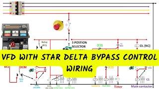 VFD WITH STAR DELTA BYPASS CONTROL WIRING || VFD Bypass || Starter || vfd bypass panel  || power