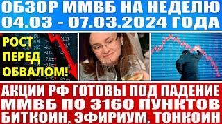 Гигантский обзор рынка / Акции РФ краткосрочно будут падать Ммвб по 3160 / Bitcoin Toncoin Ethereum