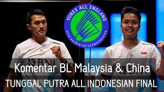 Komentar BL Malaysia & BL China Terjadi All Indonesian Final Tunggal Putra di All England 2024