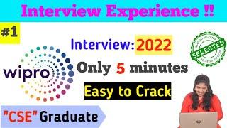 Wipro Interview Experience 2022 | All Interview Questions | Selected #wipro #interviewexperience