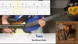 Toes - Zac Brown Band | Country Bass Guitar Cover (Play Along Tabs)