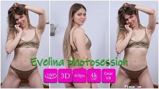 Sexy supermodel Evelina 180VR Virtual reality casting lingerie photo session backstage