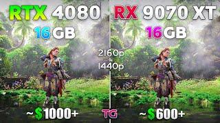 RTX 4080 vs RX 9070 XT - Test in 10 Games | 1440p & 4K