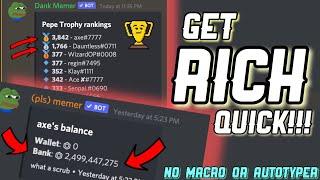 HOW TO GET RICH QUICK IN DANK MEMER (QUICK!) | No Macro & Autotyper