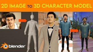2D Image to 3D Character Model | Create Easy 3d Character Modeling