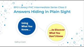 FS Intermediate 5: Answers Hiding in Plain Sight-Kathryn Grant (23 Feb 2025)