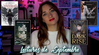  Mes lectures de Septembre! Nevernight, Les ombres de Salem, Dark Rise, ACOTAR