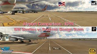 FS 2020 - KPHL Philadelphia Airport comparison MK Studios vs Dominic Design team