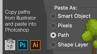 Copy paths from Illustrator and paste into Photoshop