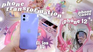 ; phone transformation || iphone 12 ft. ios 14 + shopee finds