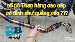 Review chi tiết cổ pô bầu hơi titan hàng cao cấp khi lên chiếc xe Future led up Wave 125i