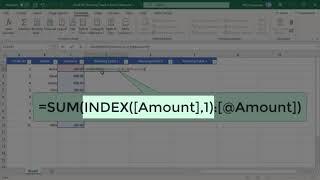 How to Calculate Running Totals in Excel Tables - Office 365