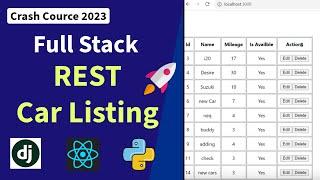 Full Stack Django Car Listing App | React, Python, REST Framework, HTML, SQLite, API | Rohan Yeole