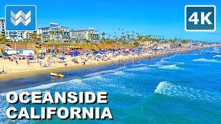 [4K] Oceanside Beach in San Diego County California USA - 4th of July Walking Tour & Travel Guide 