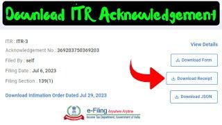 How to download income tax return ITR acknowledgement copy online from income tax site