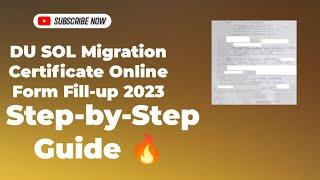 DU SOL Migration Certificate Online Form Fill-up 2023 || Step-by-Step Guide