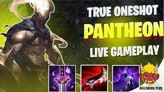 True OneShot Pantheon Build Is INSANE! - Wild Rift HellsDevil Plus Gameplay