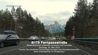 B179 Fernpasstraße: 10 KM RÜCKREISEVERKEHR-STAU WEGEN BAUSTELLE