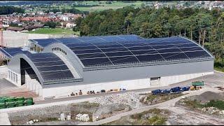 Grosse Blachenhalle im Kieswerk 75m x 120m x 25m 