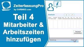 Mitarbeiter und deren Arbeitszeiten anlegen in der ZeiterfassungPro.de