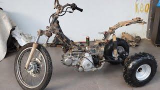 Super Modify Scrape Viva Motorbike To 3 Wheel With Engine 110 CC, Trike Kit