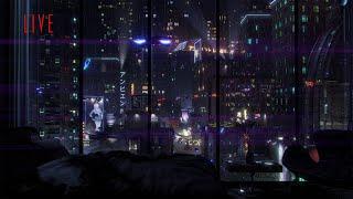 24/7 In A Cyberpunk Apartment | Tokyo Cyberpunk | Rain Sounds For Deep Sleep | Rain On Window Sounds