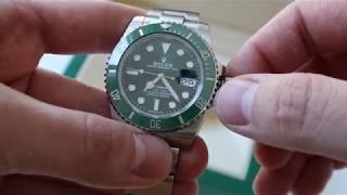Как выставить время на часах на примере Rolex Submariner Hulk 116610 LV