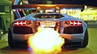 INSANE FLAMES! Lamborghini Aventador LP720-4 Ft. Liberty Walk/Armytrix/Airrex/Forgiato