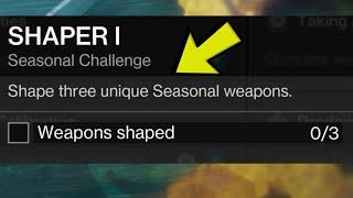 Shaper 1 Challenge Shape Three Unique Seasonal Weapons Season of Plunder Deepsight Weapons Destiny 2