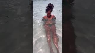 KELIS SWIMMING AT BEACH IN AFRICA ️